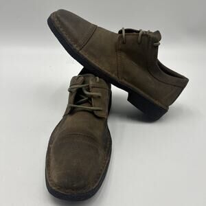 RJ Colt Fletcher Cap Toe Oxford Men's Brown Nubuck Leather Lace Shoes Sz US 10.5